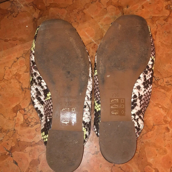 Madewell Erica peep-toe mule Leather snake python slides - Picture 9 of 9